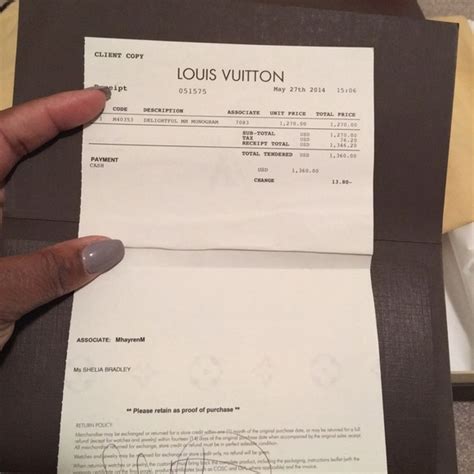 lv hong kong receipt